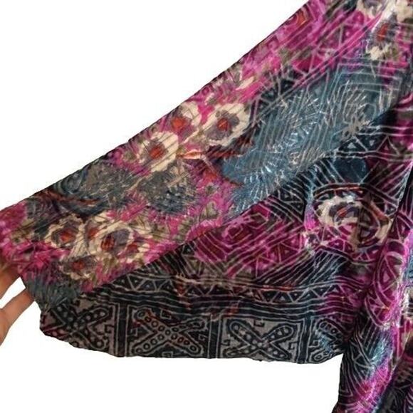 Anthropologie Velvet Burnout Kimono Whimsigoth Fairy Grunge Size XS/S Indie Boho - Picture 5 of 9
